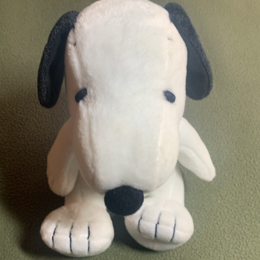 Stuffed Snoopy in sitting position by Peanuts Worldwide LLC. Approx 7” x 10”. - Picture 5 of 7